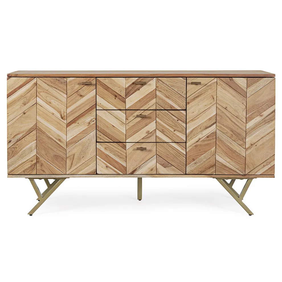 Sideboard aus Akazienholz mit 2 Türen und 3 Schubladen Design Homemotion - Carla