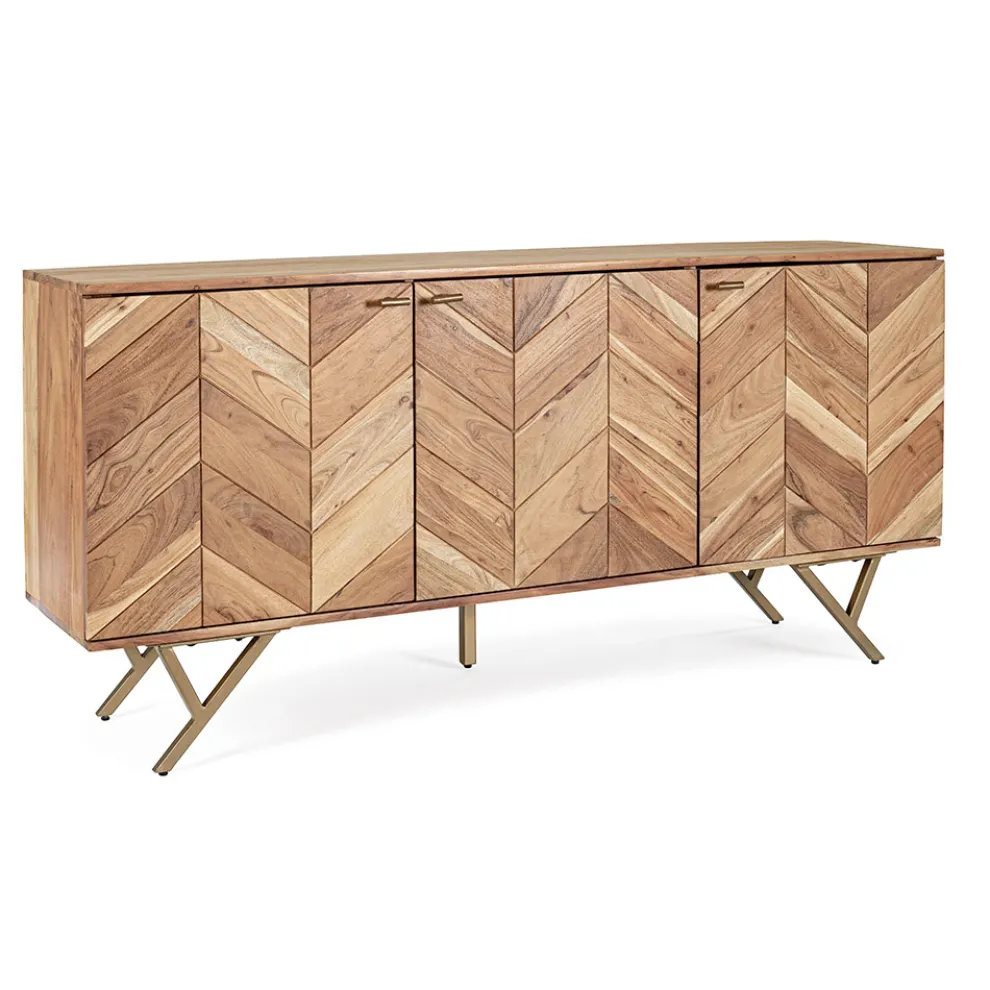 Sideboard aus Akazienholz 3 Türen Ethnisches Design Homemotion - Carla