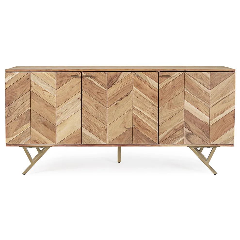 Sideboard aus Akazienholz 3 Türen Ethnisches Design Homemotion - Carla
