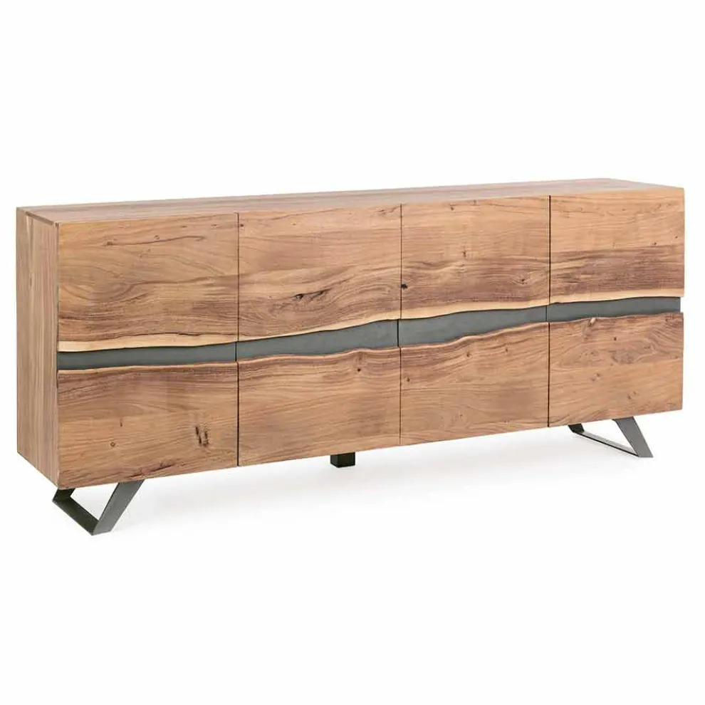 Sideboard aus Holz und lackiertem Stahl Modernes Design Homemotion - Silvia