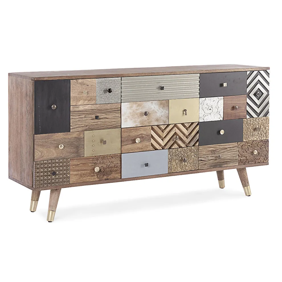 Sideboard aus Mangoholz 2 Türen 4 Schubladen Ethnischer Stil Homemotion - Aurier
