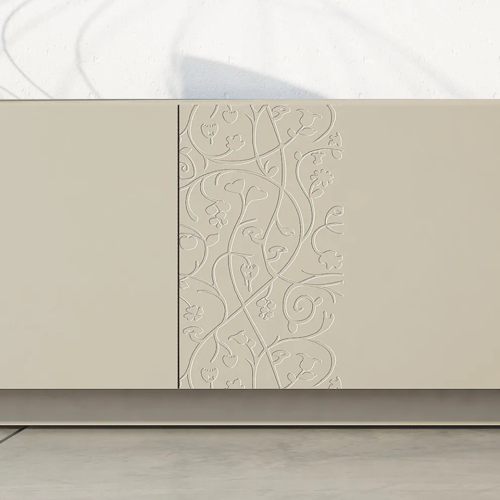 Sideboard aus MDF mit Sockel und verzierter Tür Made in Italy - Deodara