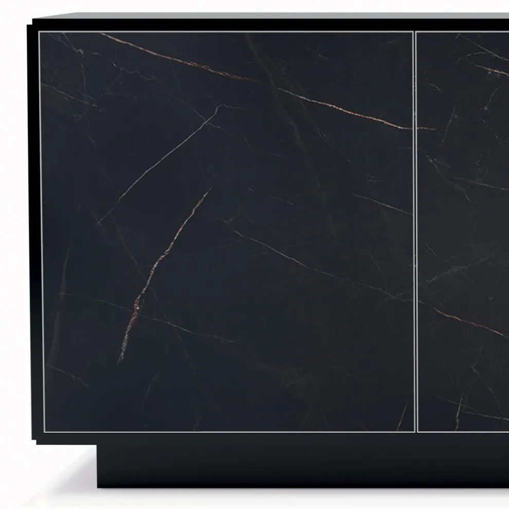 Sideboard mit 3 Türen und lackierter und laminierter Struktur, hergestellt in Italien – Ferrara