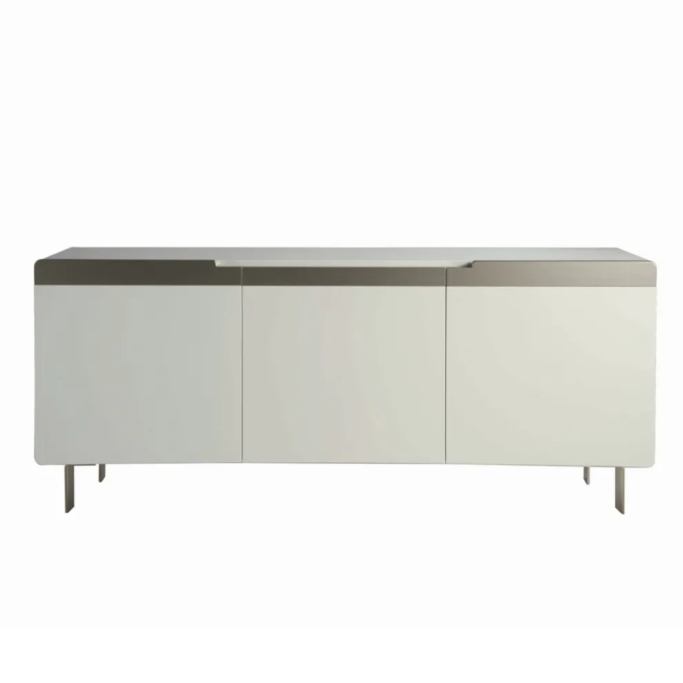 Sideboard mit Korpus und Türen aus MDF 4-Fuß-Gestell Made in Italy - Koralle