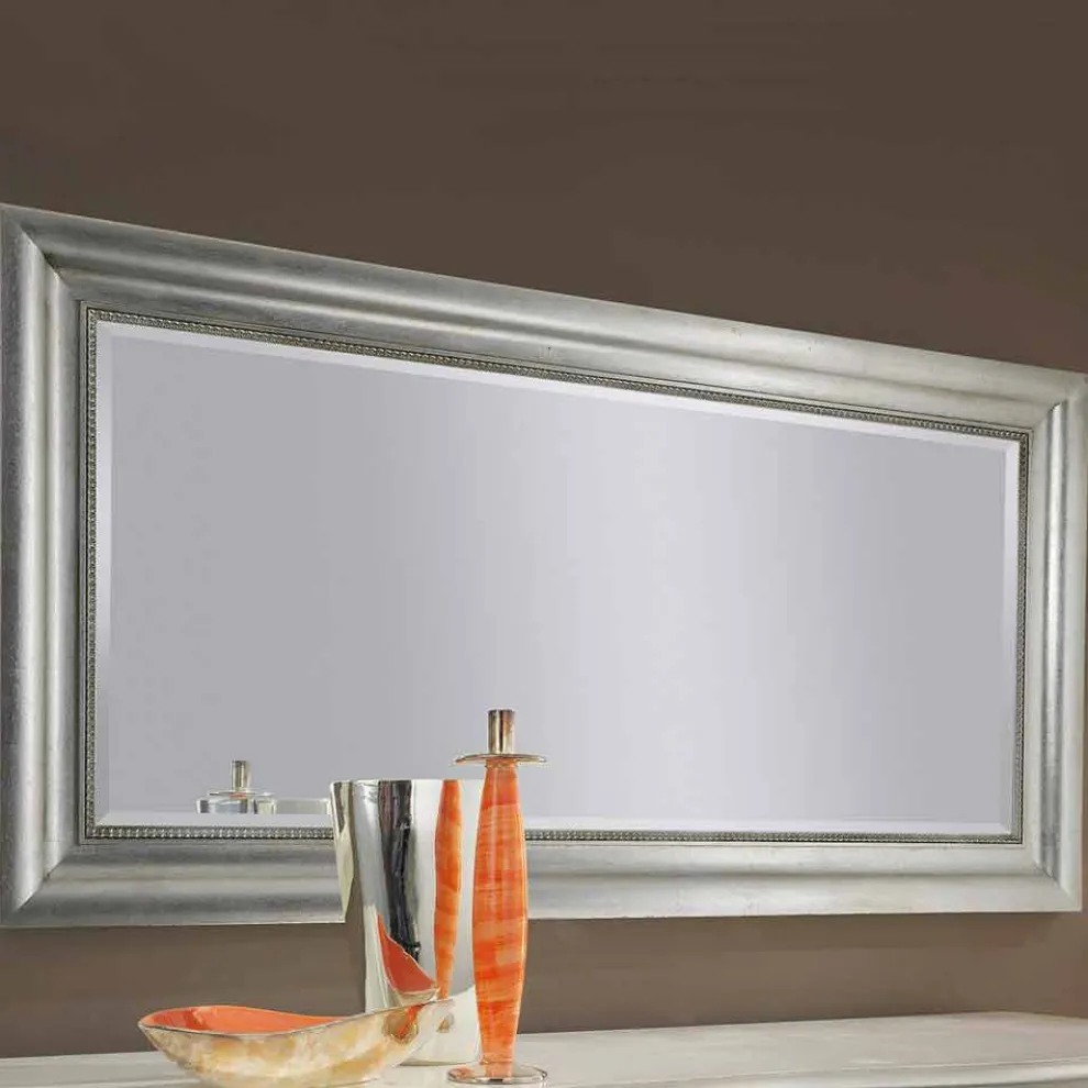 Silber / Gold Wandspiegel in Holz handgefertigt in Italien Alessandro