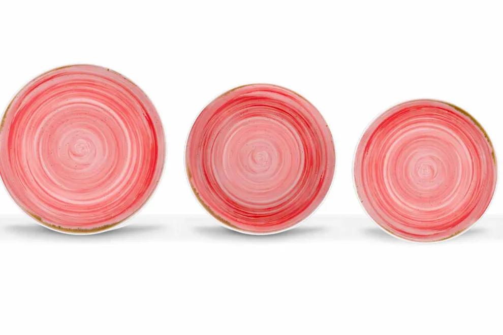 18 Stück Porzellan farbiger und moderner Teller Teller Service - Rurolo