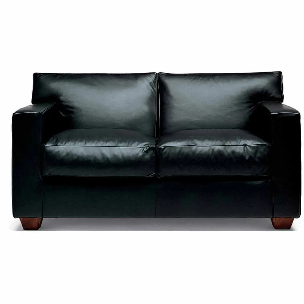 2-Sitzer Ledersofa mit Füßen aus Nussbaumholz Made in Italy - Alessandria