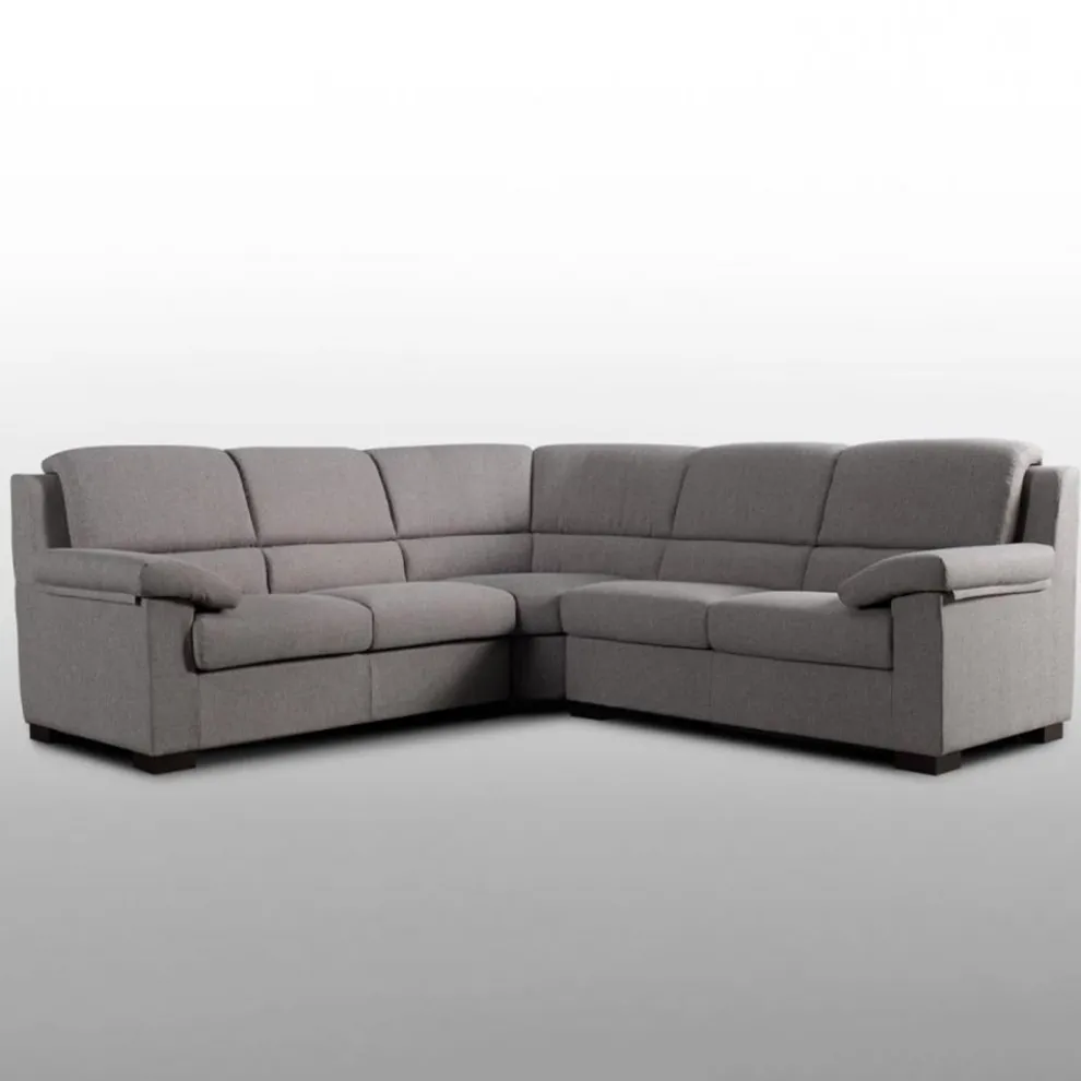 5-Sitzer-Ecksofa aus hellgrauem Stoff Made in Italy - Budapest