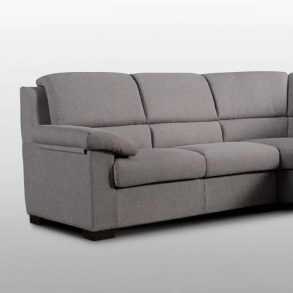 5-Sitzer-Ecksofa aus hellgrauem Stoff Made in Italy - Budapest