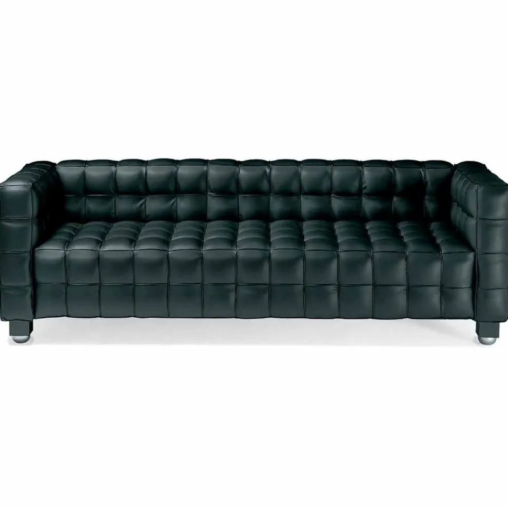 3-Sitzer-Sofa aus hochwertigem Made in Italy Leder mit Steppeffekt - Vesuv