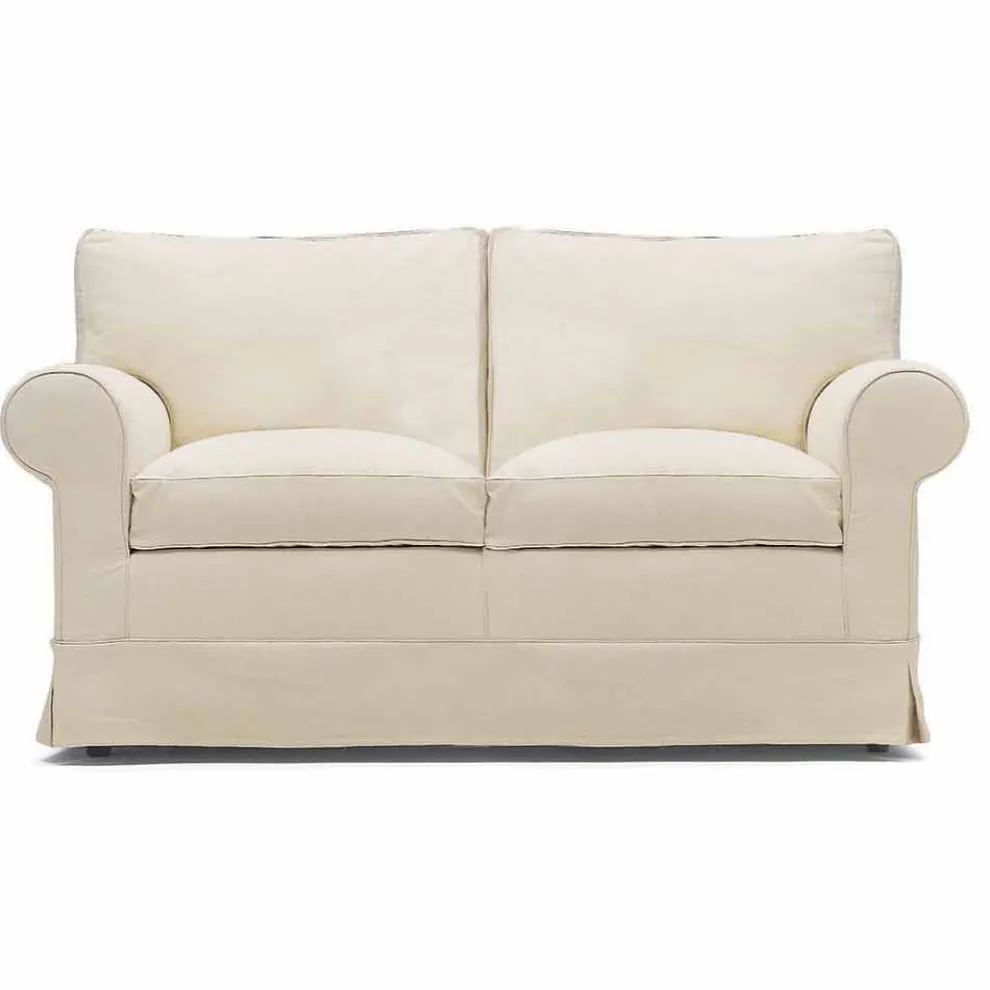 2-Sitzer-Sofa gepolstert und bezogen mit Stoff Made in Italy - Andromeda