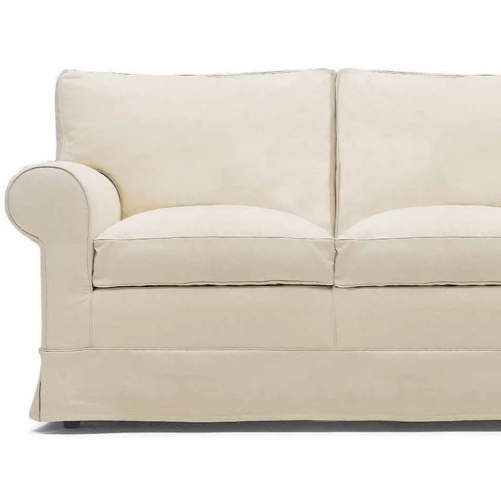 2-Sitzer-Sofa gepolstert und bezogen mit Stoff Made in Italy - Andromeda