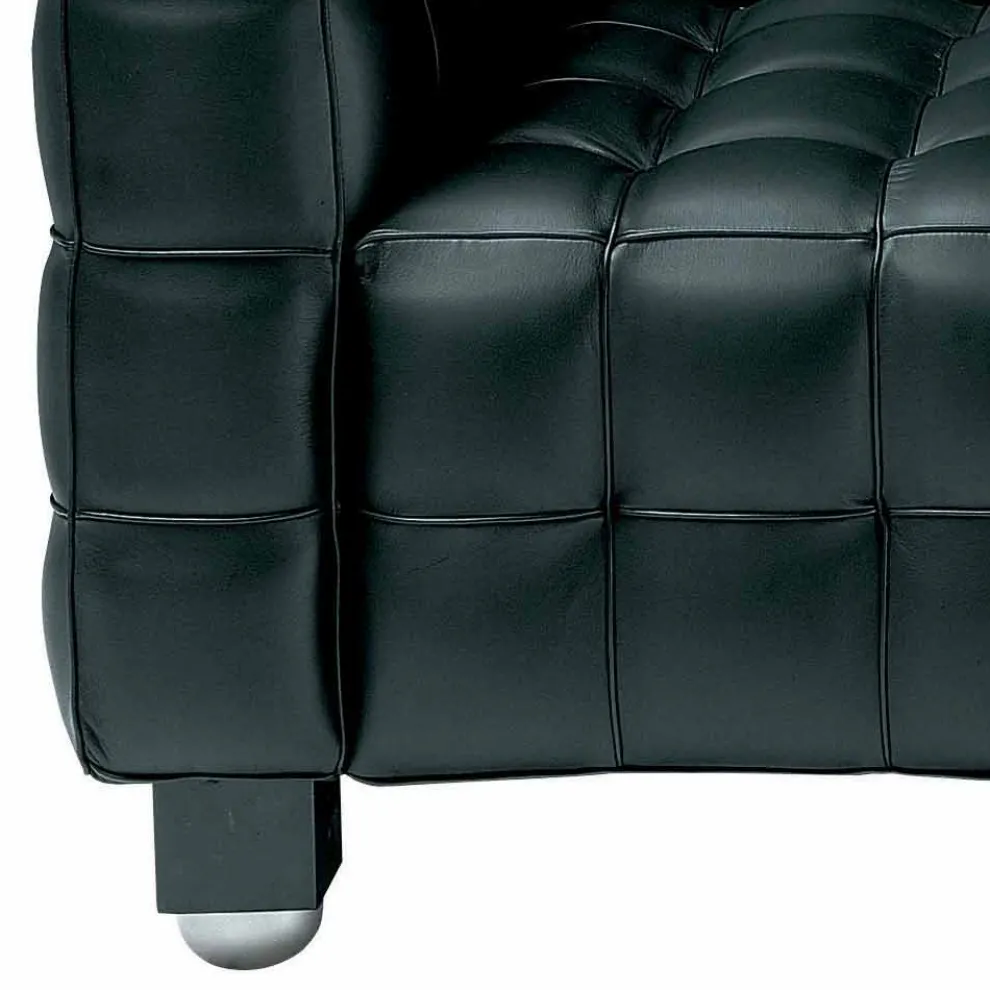 2-Sitzer-Sofa mit Bezug aus Leder in Steppoptik Made in Italy - Vesuvio