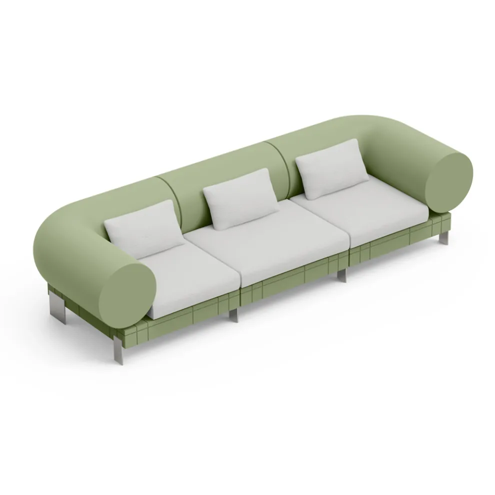 3-Sitzer-Wohnzimmersofa aus Polyethylen in verschiedenen Farben - Orbis