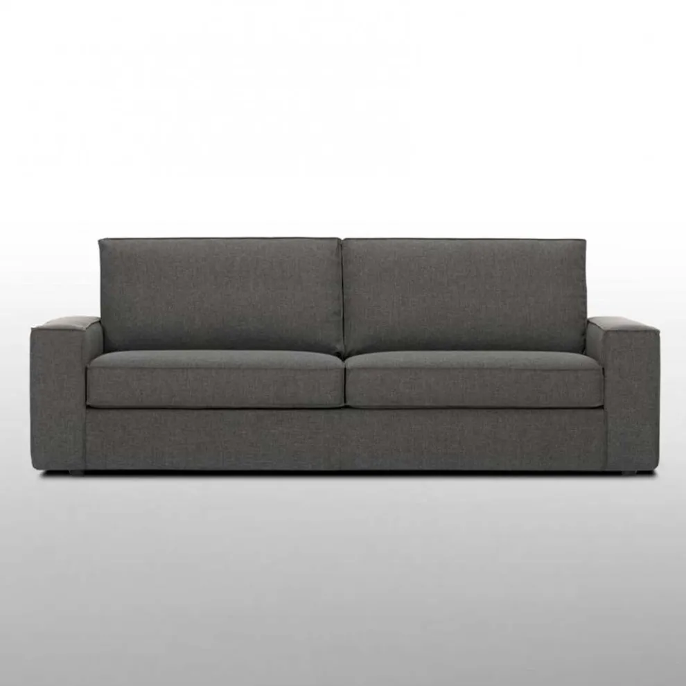 3-Sitzer-Wohnzimmersofa aus anthrazitfarbenem Stoff Made in Italy - Normandie