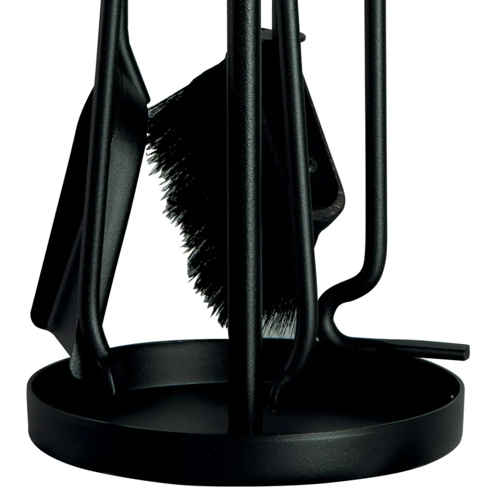 Werkzeughalter aus Metall mit 4 Kaminbestecken, hergestellt in Italien – Safari