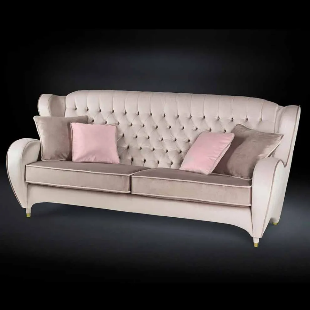 Sofa aus Samt mit Capitonnè Dekor New Classic Schinke