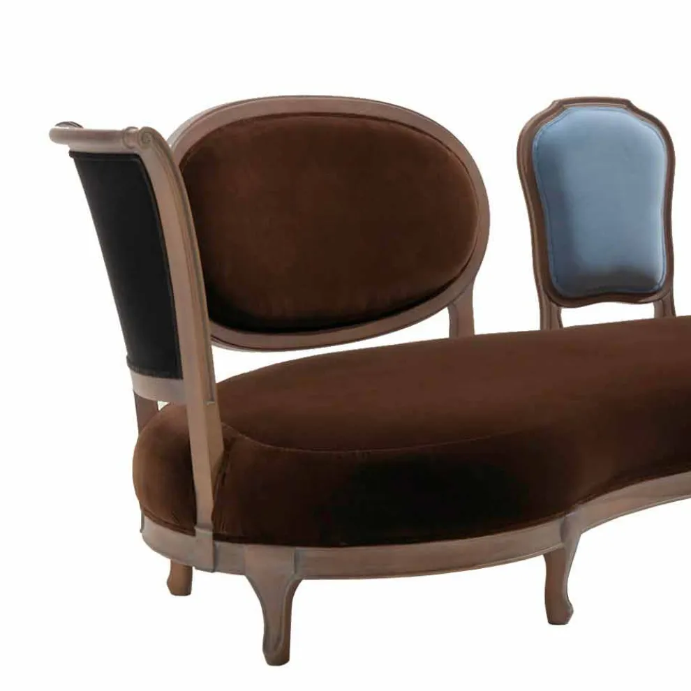 Sofa luxury Design,5 Rückenlehnen aus Massivholz, made in Italy, Manno