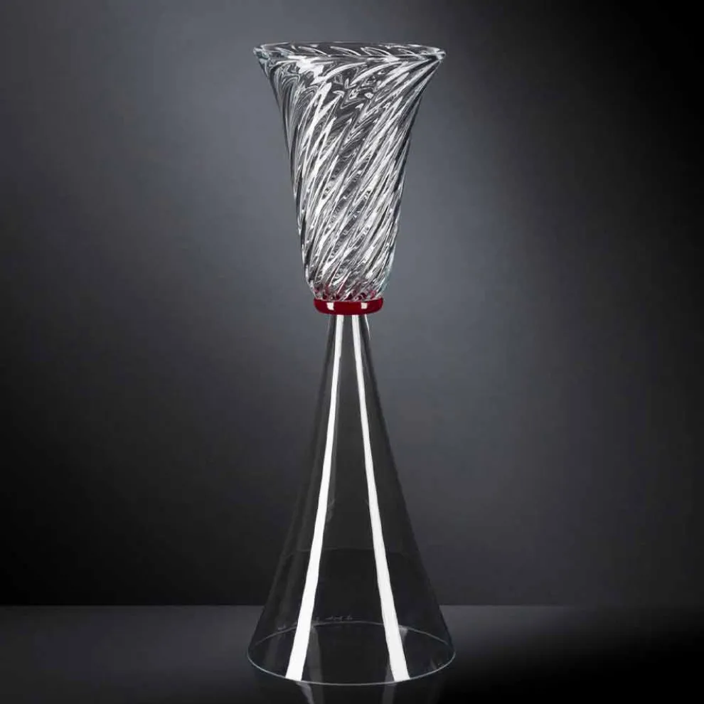 Elegante Indoor-Vase aus mundgeblasenem Muranoglas Made in Italy - Inverso