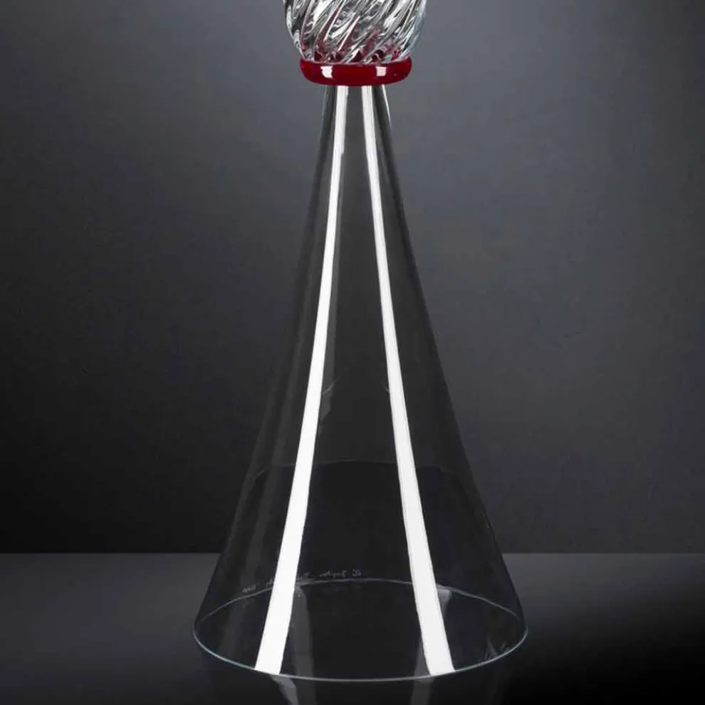 Elegante Indoor-Vase aus mundgeblasenem Muranoglas Made in Italy - Inverso