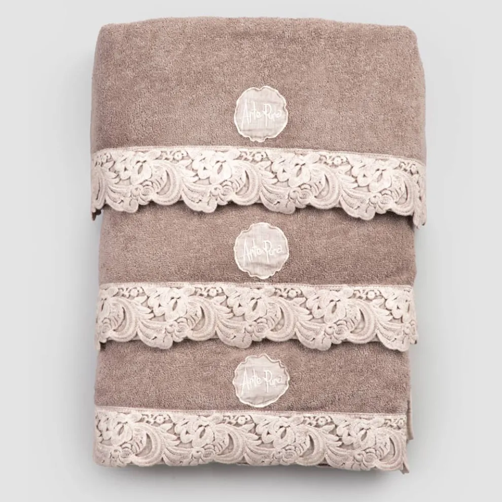 Gesichts- und Gästetücher und Badetuch aus Baumwolle Terry und Armonia Lace - Frollo