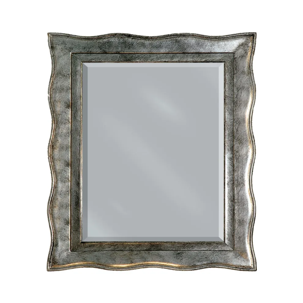 Spiegel aus Blattsilber und geschliffenem Spiegel, hergestellt in Italien – Rongo