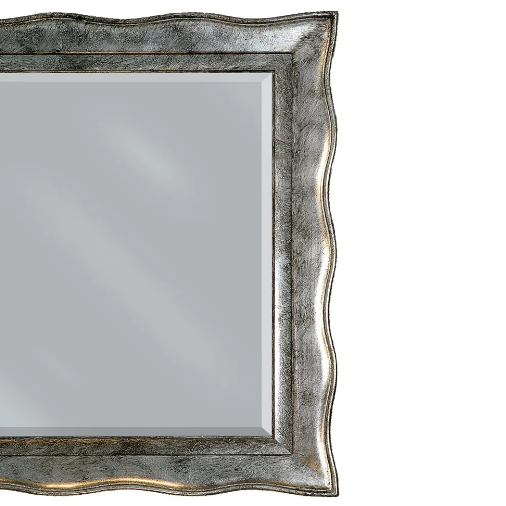 Spiegel aus Blattsilber und geschliffenem Spiegel, hergestellt in Italien – Rongo