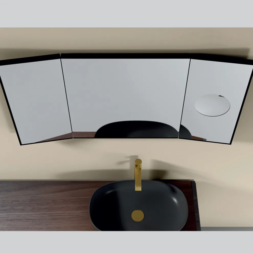 Spiegel mit 2 beweglichen Seiten und Vergrößerungsspiegel, hergestellt in Italien – Nelson