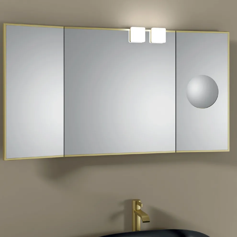 Spiegel mit 2 beweglichen Seiten und Vergrößerungsspiegel, hergestellt in Italien – Nelson