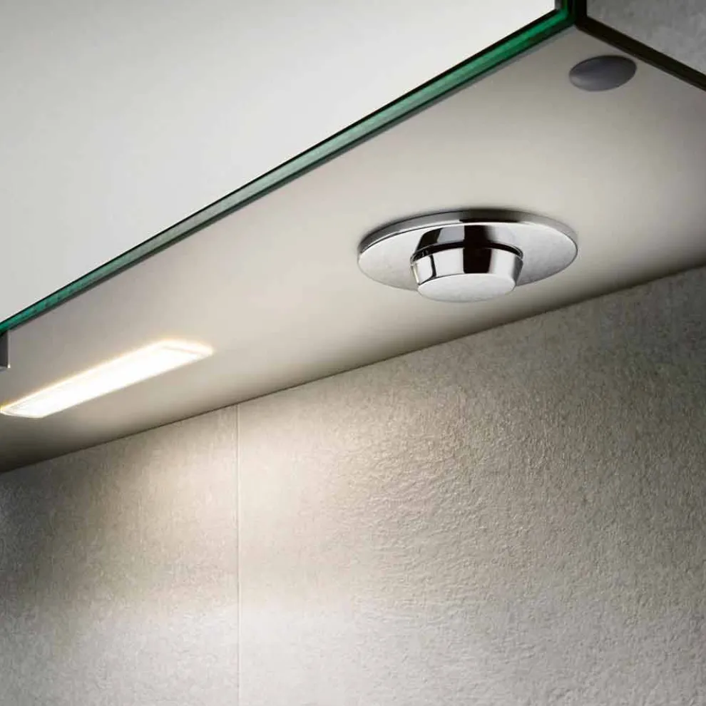 Spiegel mit 2 Türen aus silber lackiertem Aluminium, Modern Alfio