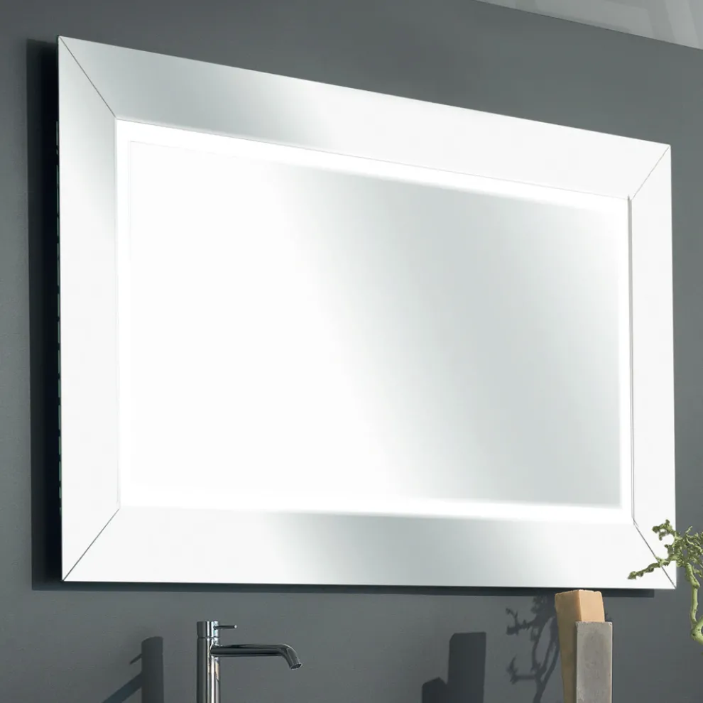 Spiegel mit farbigem Spiegelrahmen und LED Made in Italy - Newton