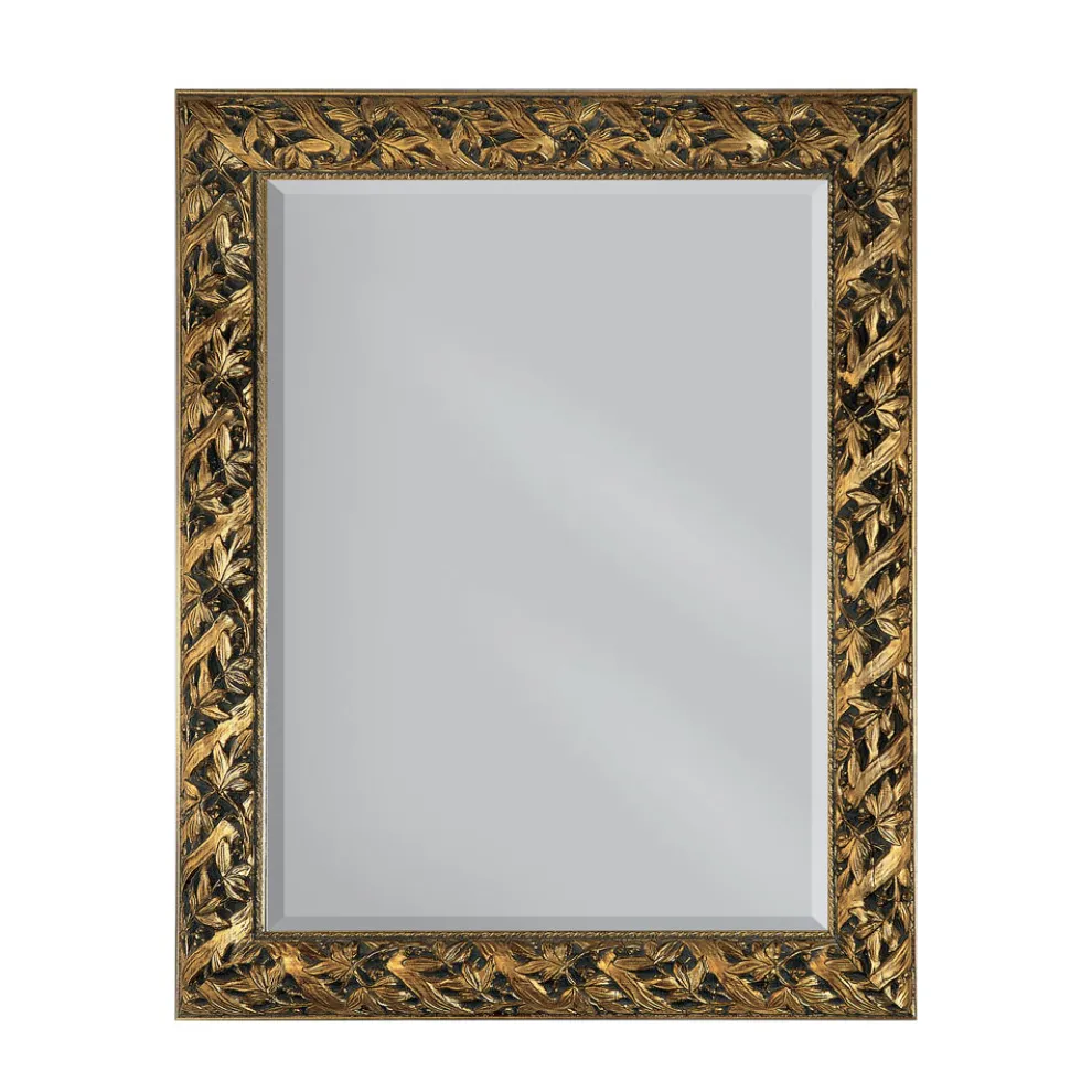 Spiegel mit geschliffenem Spiegel und Blattgoldrahmen, hergestellt in Italien – Tane