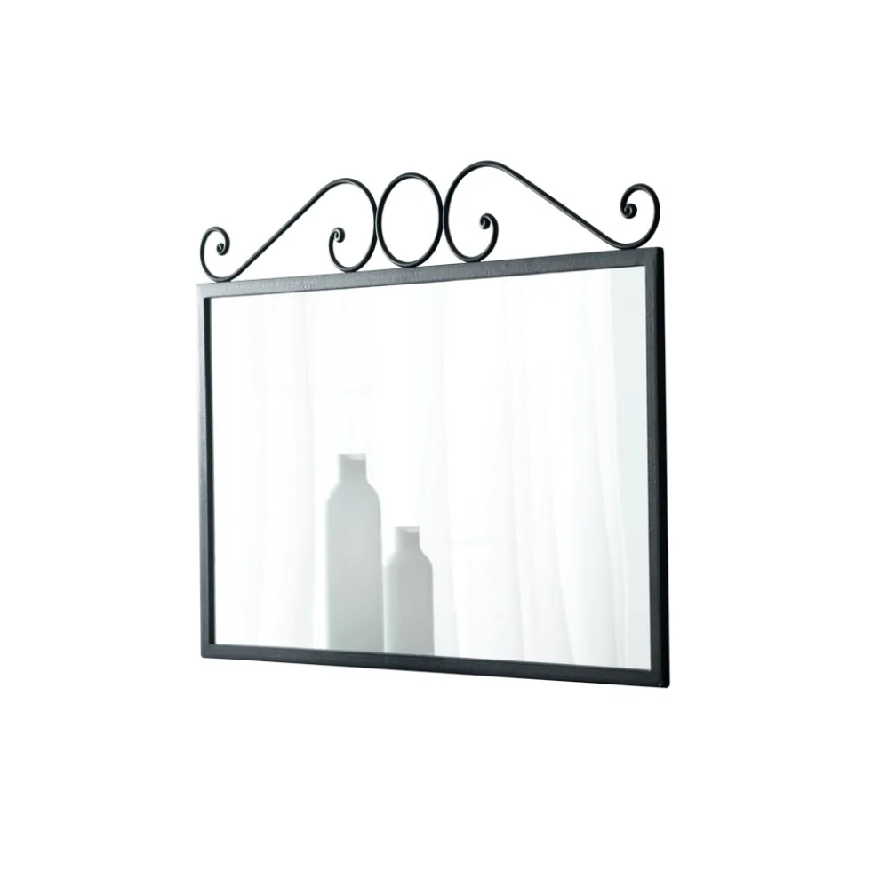 Spiegel mit graphitschwarzem Eisenrohrrahmen, hergestellt in Italien – Chester