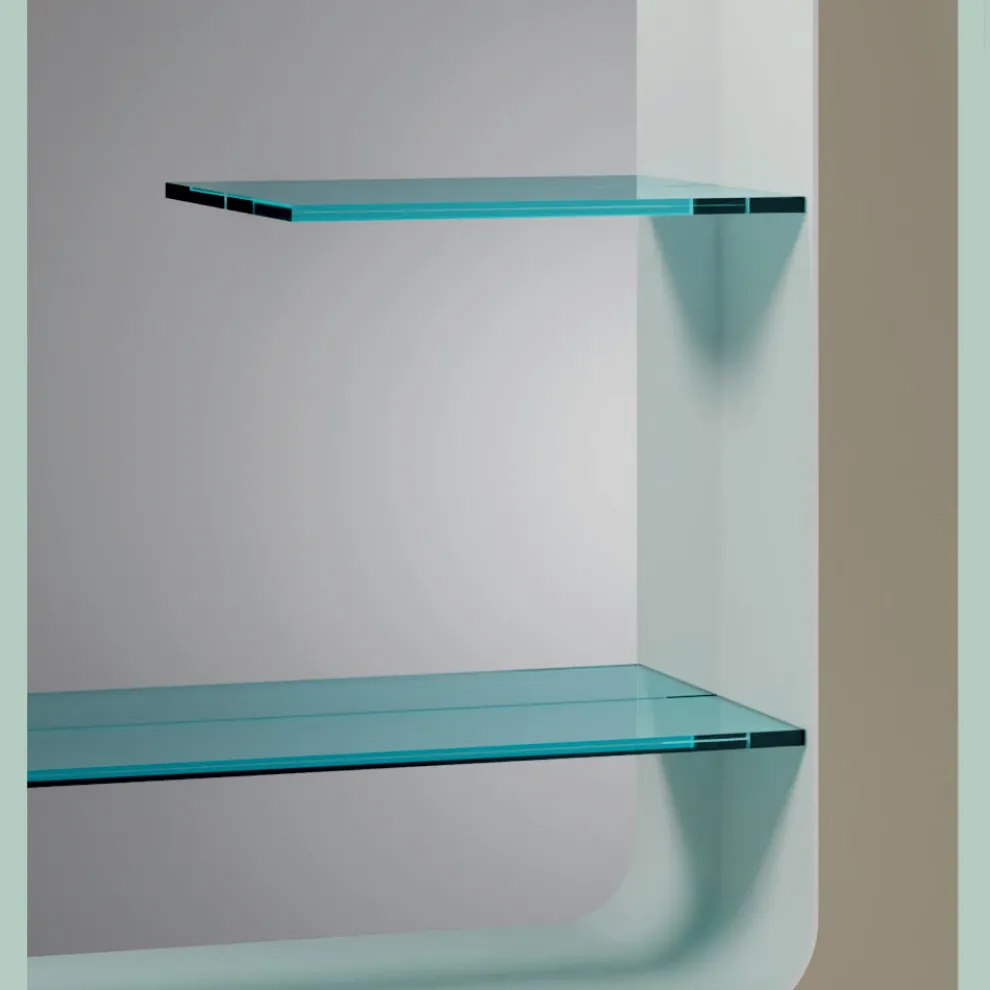 Spiegel mit Metallrahmen und 2 Glasböden, hergestellt in Italien – William