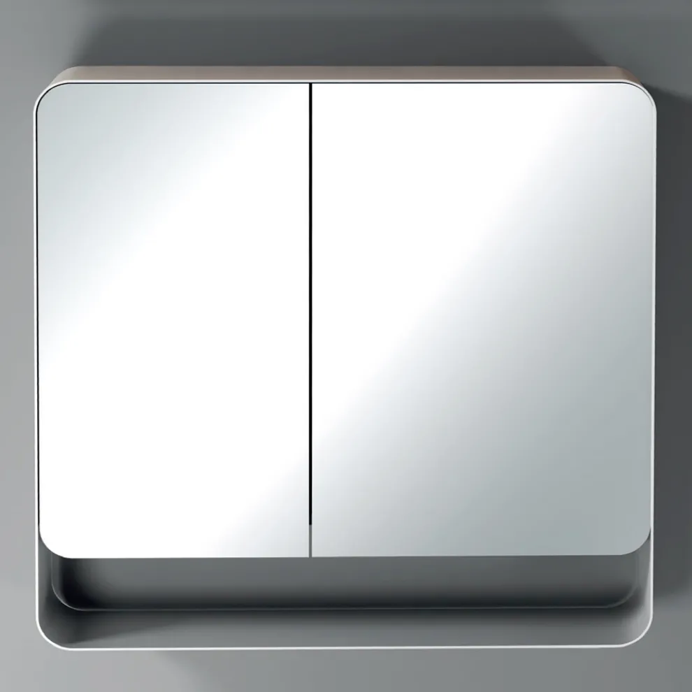 Spiegelbehälter aus Metall mit 2 Doppelspiegeltüren, hergestellt in Italien – Galilei