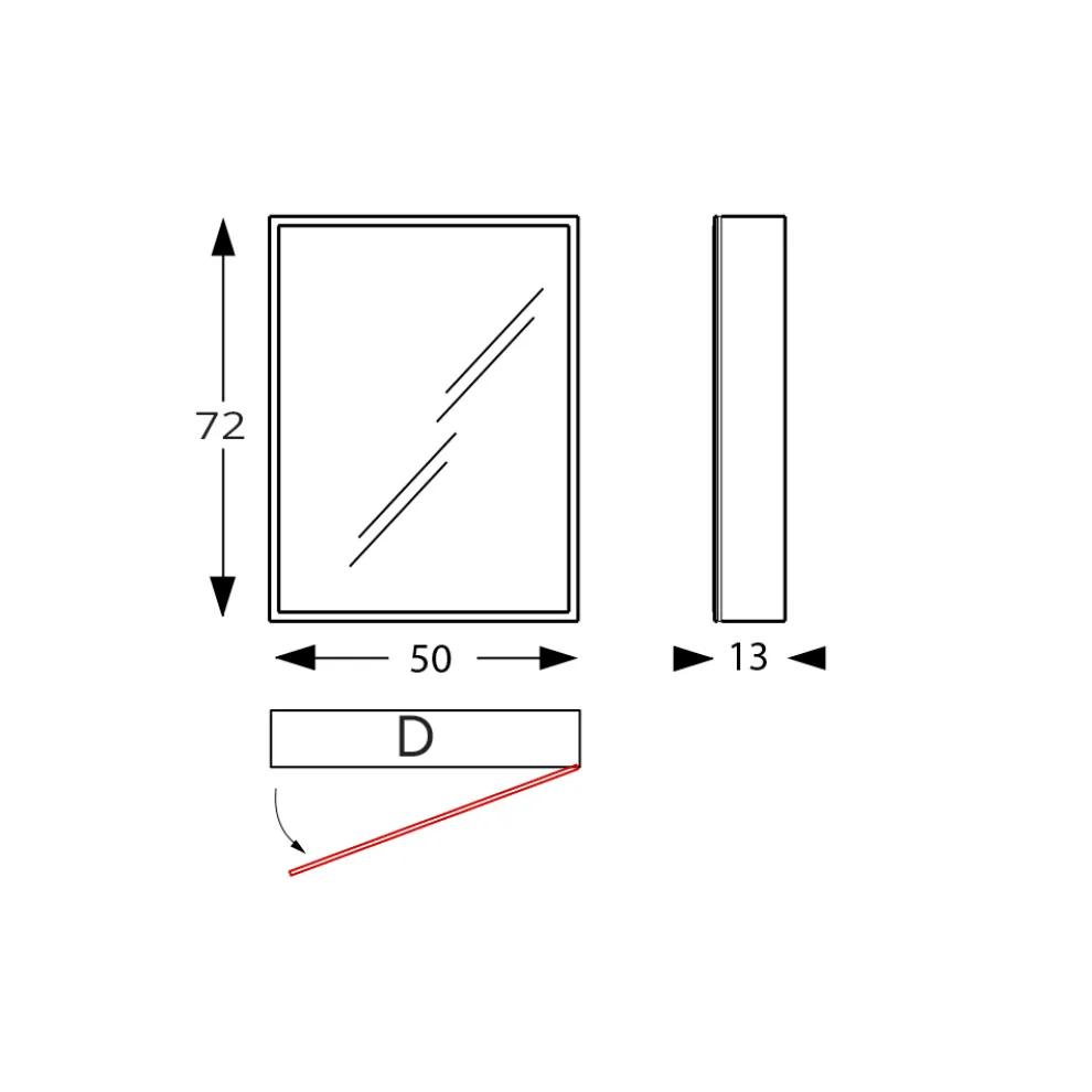Spiegelbehälter aus Holz mit Doppelspiegel und Lichtern, hergestellt in Italien – Darwin