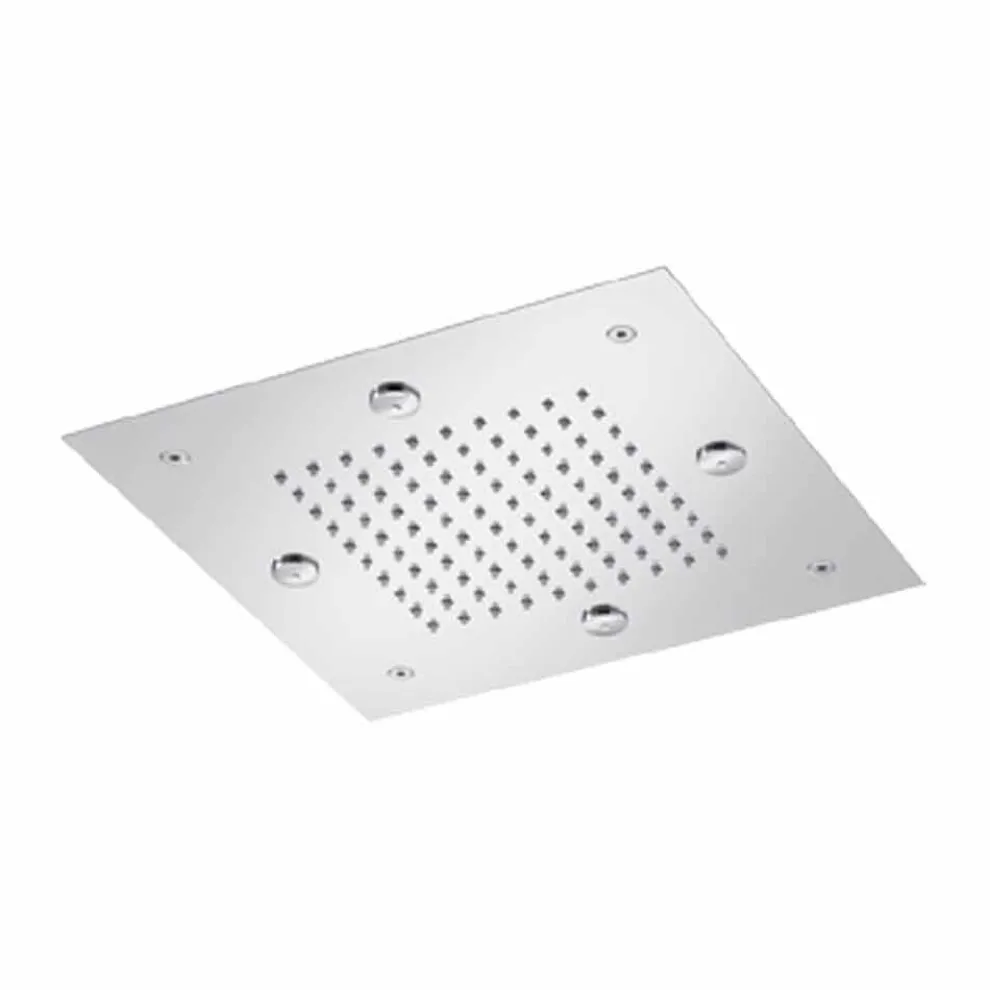 Stahlduschkopf mit Regenstrahl und Verneblern Made in Italy - Selmo