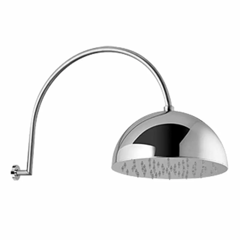 Stahlglockenduschkopf mit gewölbtem Arm Made in Italy - Auro