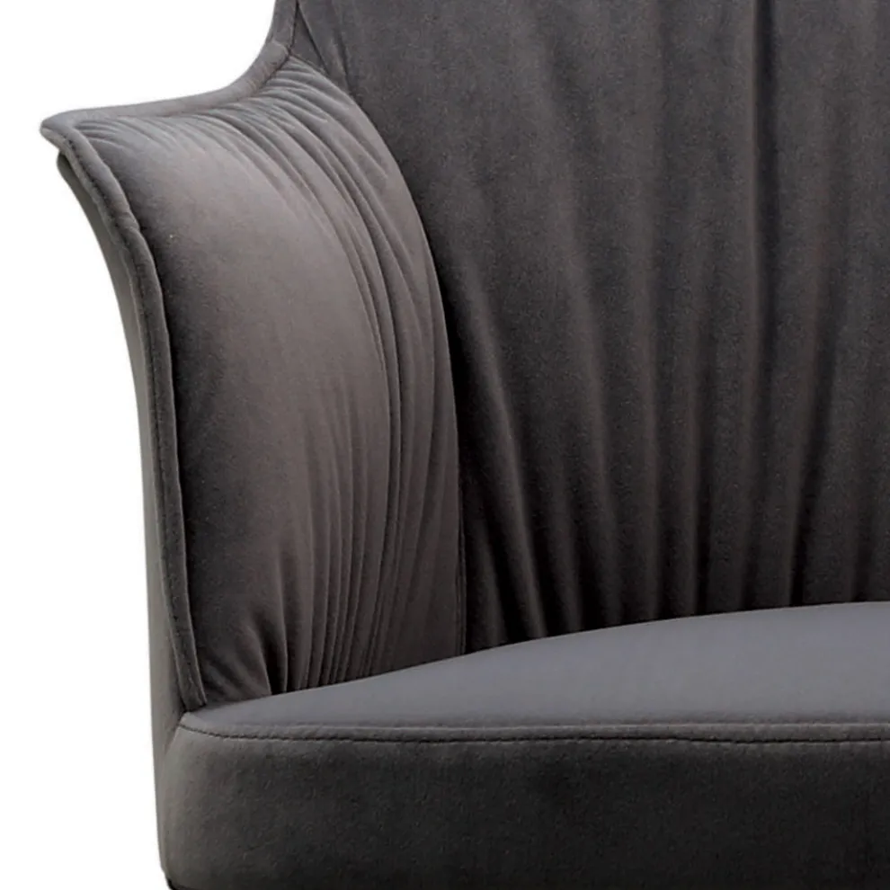 Stahlstuhl mit samtbezogenem Sitz, hergestellt in Italien – Arisa