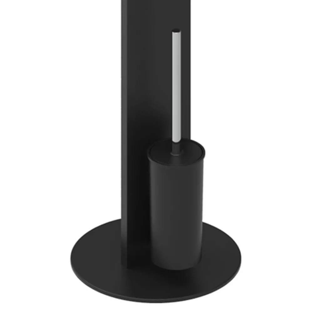 Stand-WC-Bürstenhalter und Baderolle aus weißem oder schwarzem Aluminium - Alcade