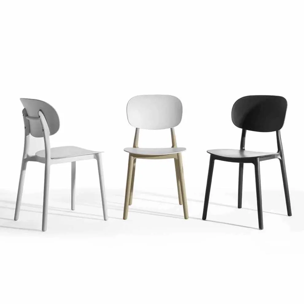 Stapelbarer Esszimmerstuhl aus Polypropylen, 4 Stück - Zagreb