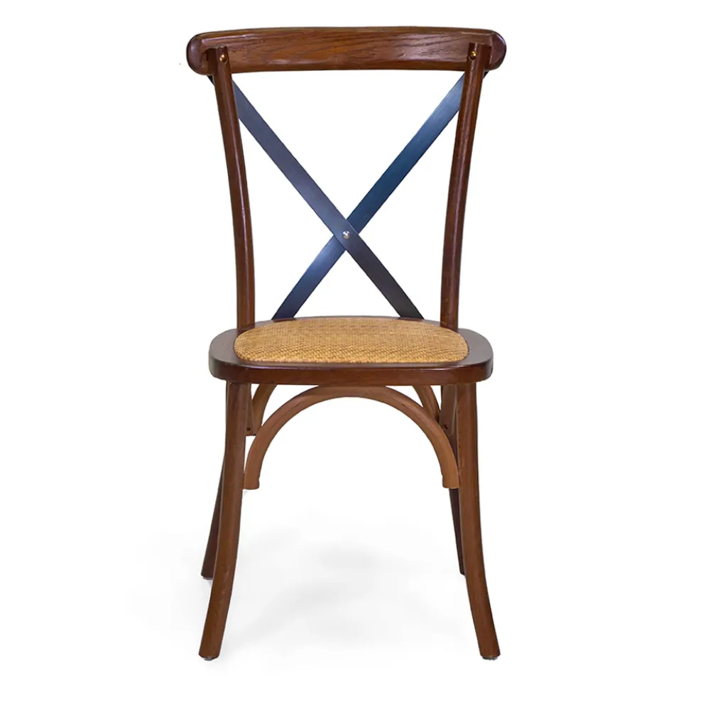 Stapelbarer Innenstuhl aus Eichenholz und Rattansitz - Barriera
