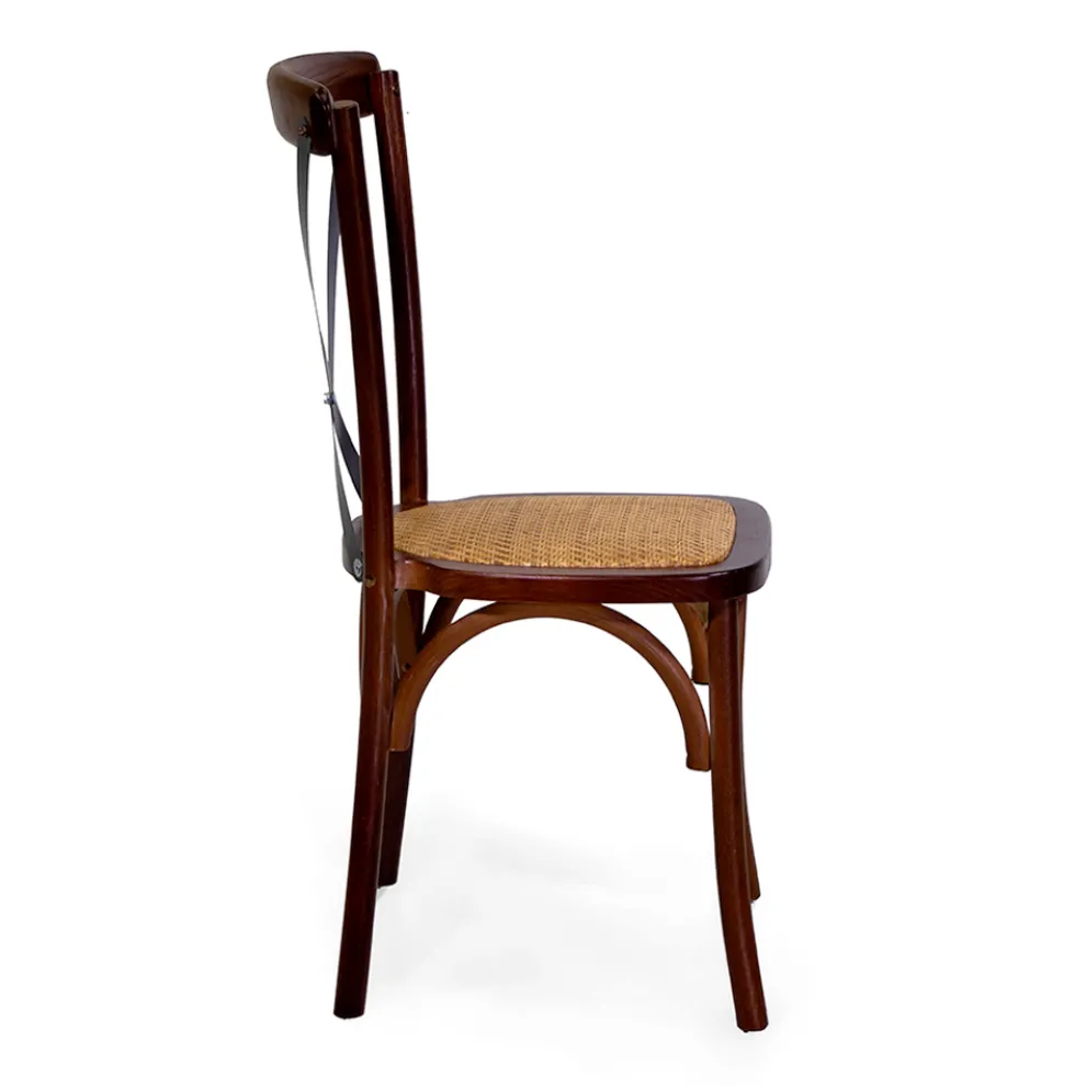 Stapelbarer Innenstuhl aus Eichenholz und Rattansitz - Barriera