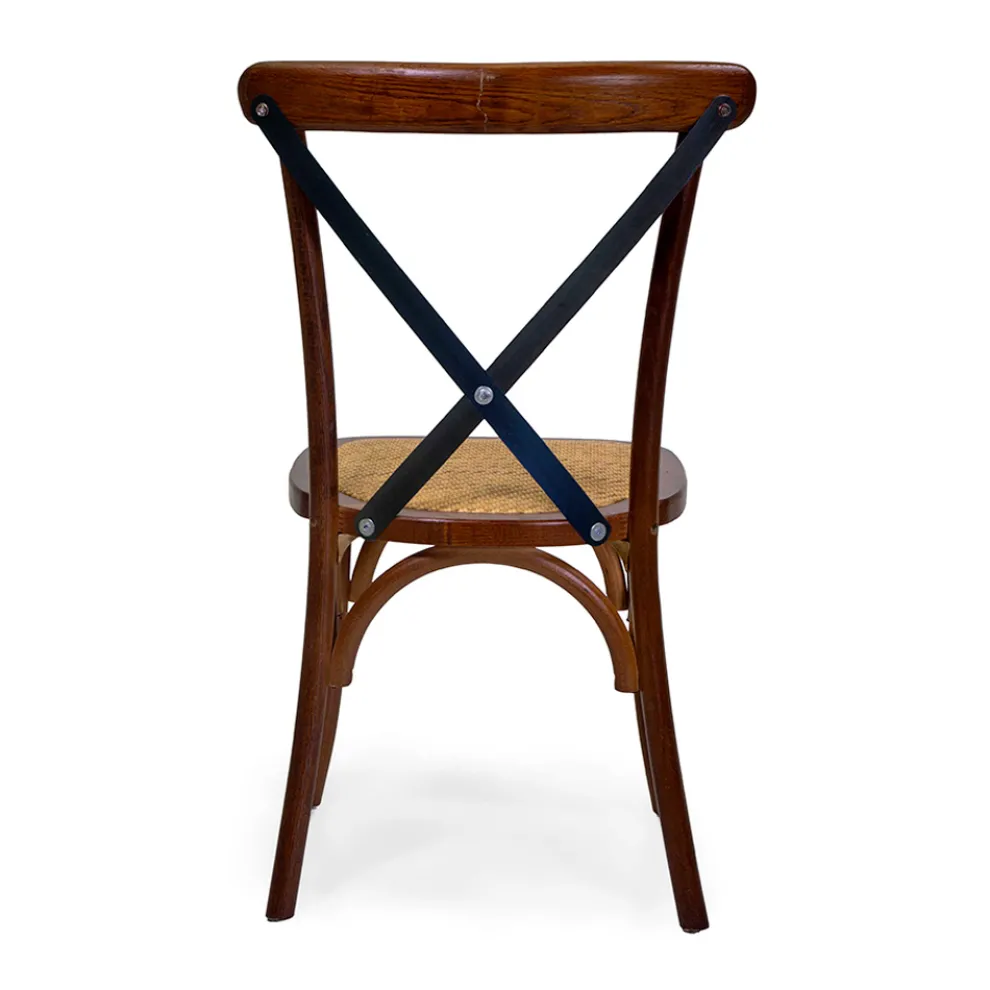 Stapelbarer Innenstuhl aus Eichenholz und Rattansitz - Barriera