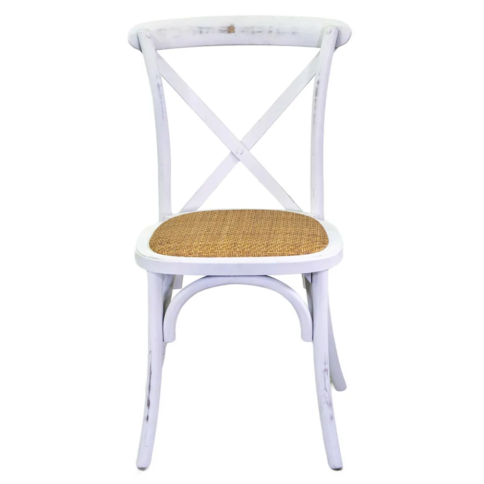 Stapelbarer Innenstuhl aus Birkenholz und Rattansitz - Barriera