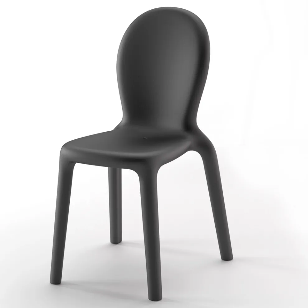 Stapelbarer Stuhl aus farbigem Polyethylen Hergestellt in Italien, 2 Stück - Jamala