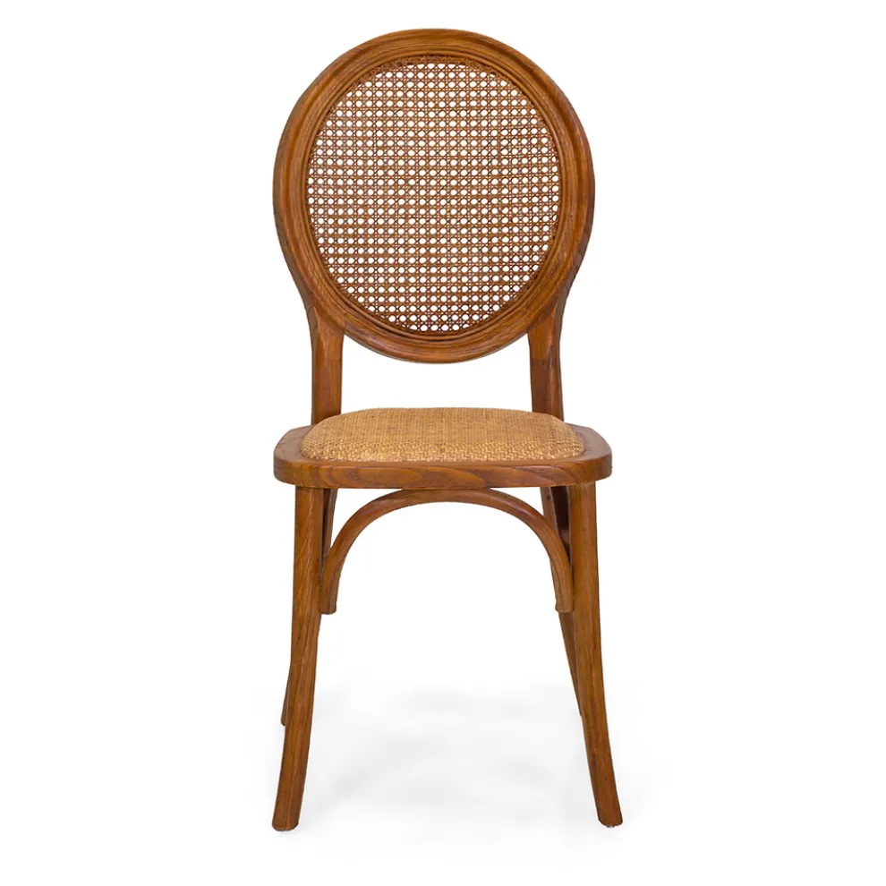 Stapelbarer Wohnzimmersessel aus Ailando-Holz und Wiener Stroh - Laguna