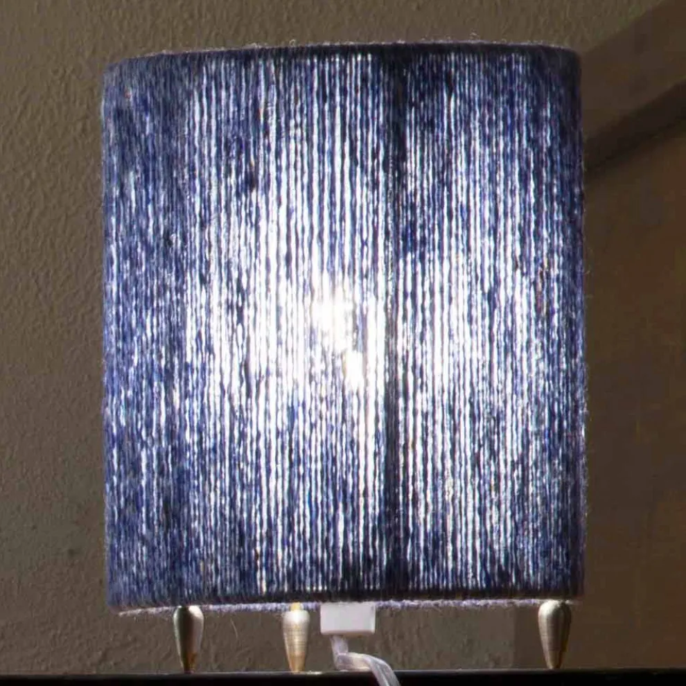 Stehlampe aus Messing und gefärbter Wolle, hergestellt in Italien Evita