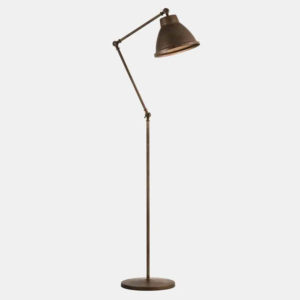 Stehlampe aus Messing und Eisen mit Gelenk im Vintage-Stil - Loft von Il Fanale
