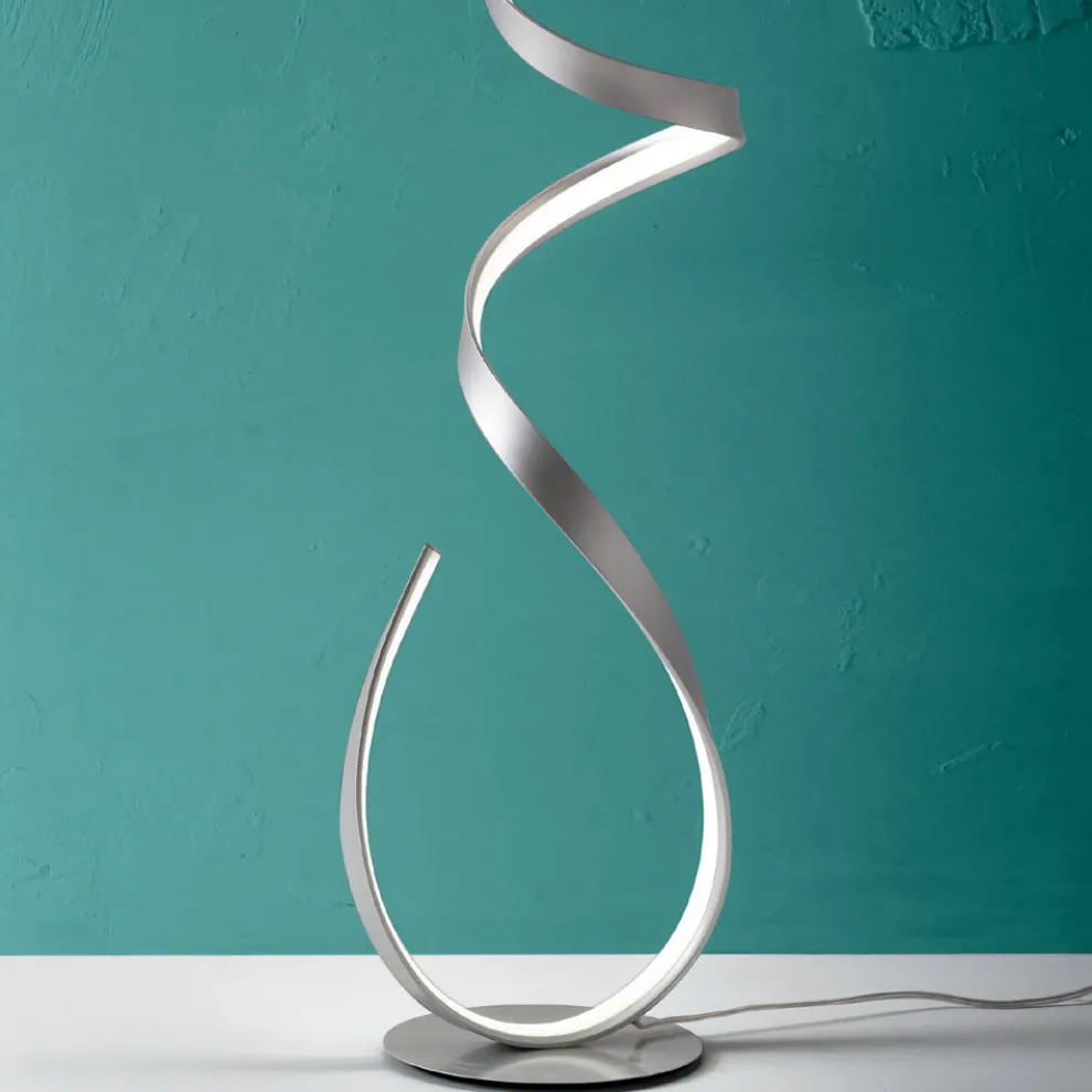 Stehlampe mit Struktur aus lackiertem Metall mit LED-Licht - Lumino